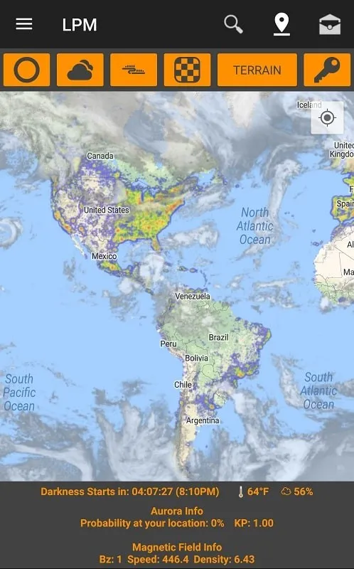 Using the map to track and analyze light pollution data