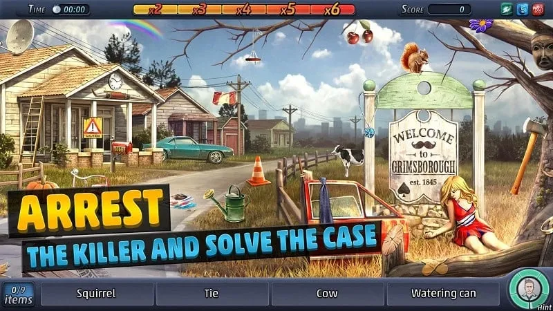 Menggunakan fitur petunjuk tak terbatas di Criminal Case MOD APK.