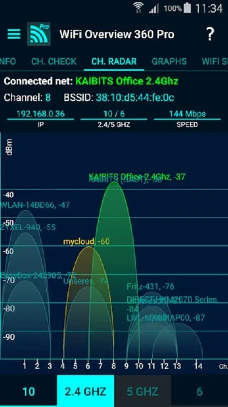 Usando os recursos do WiFi Overview 360 Pro MOD