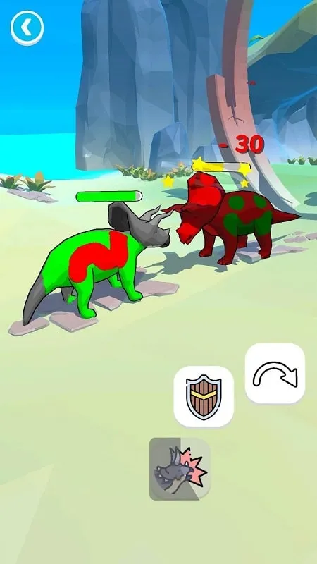 Utilizing the mod menu in Dino Fight.