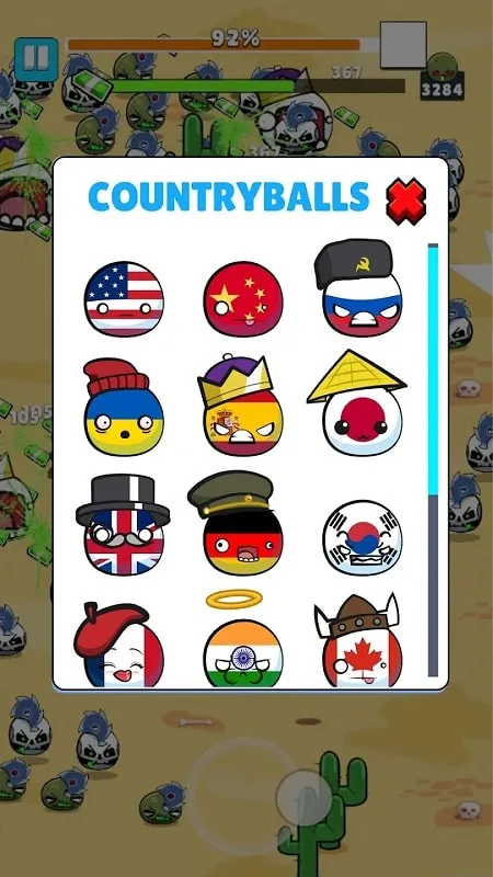 Utilizing the unlimited coin feature in Country Balls MOD APK.