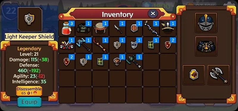 Inventario con recursos infinitos en Dungeons and Goblins MOD.