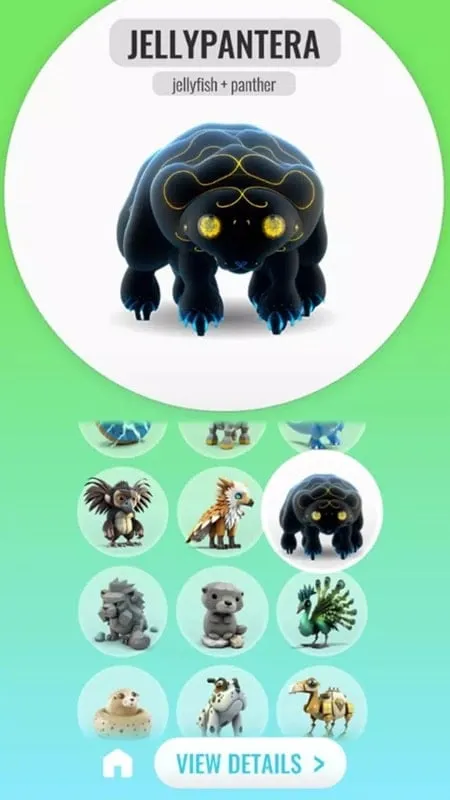 Variety of animals displayed in the game overview.