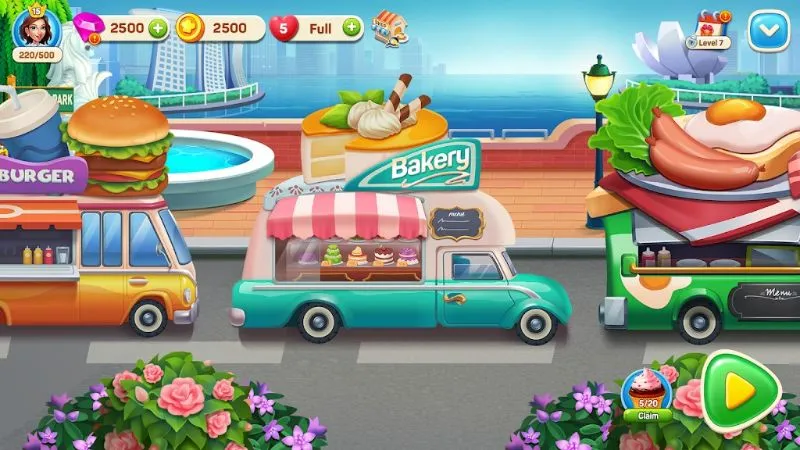 Variety of food trucks in Cooking Travel.