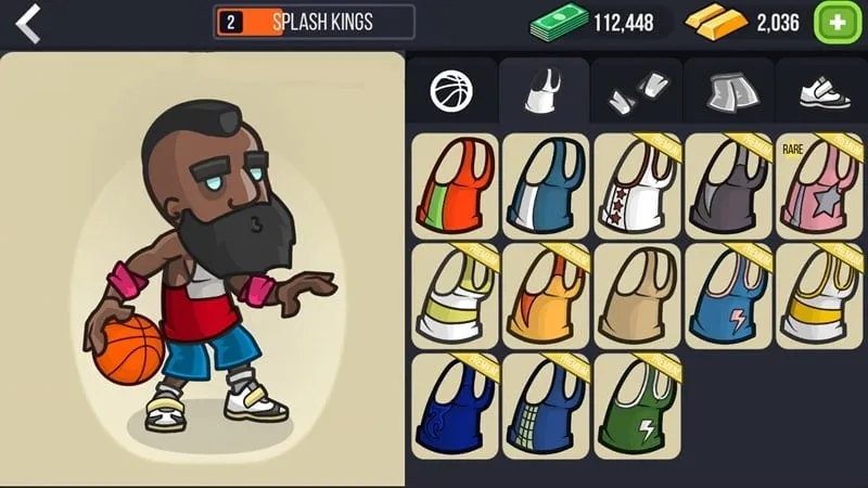 Various basketballs and accessories available for purchase in the in-game store.