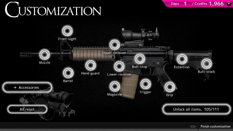 Various firearms showcased in Magnum 3.0 Gun Custom Simulator.