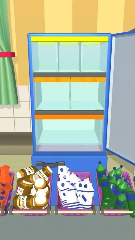 Various food items displayed in the Fill The Fridge game.