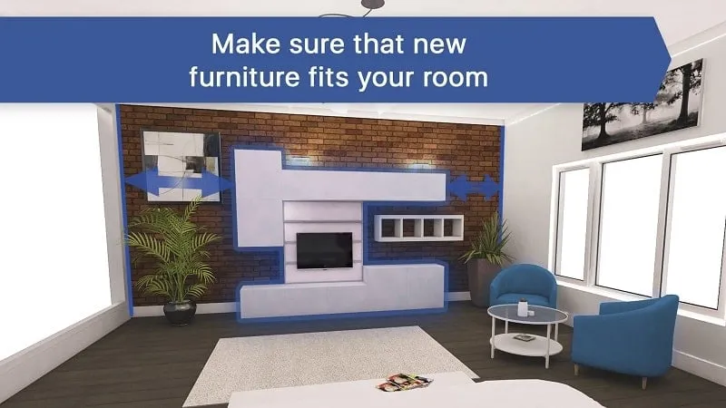 Various furniture options available in Room Planner mod