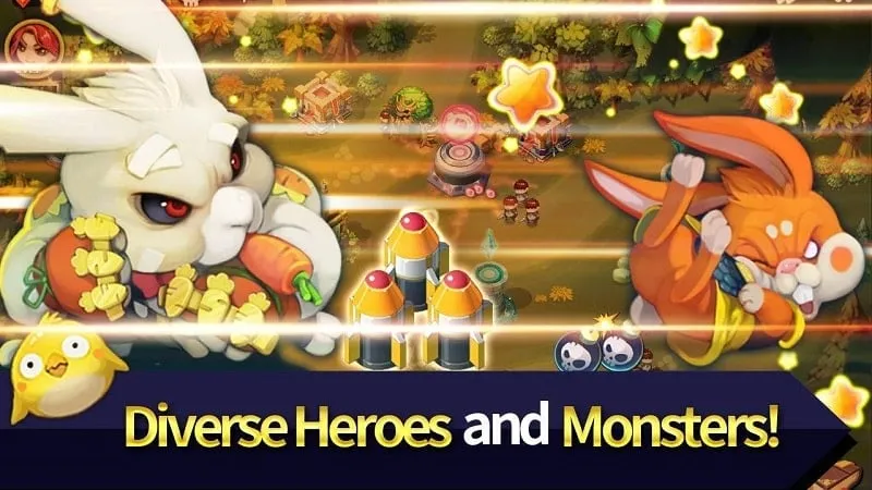 Various monster types in Hero Defense King.