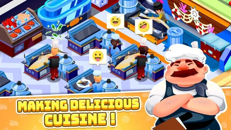 Verifying the correct installation of the Idle Cooking School MOD APK and checking for working mod features.