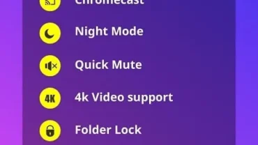 Video Player All Format mod interface showing premium features