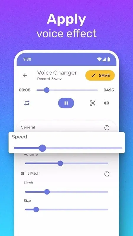 Video Voice Changer Effects applying effects