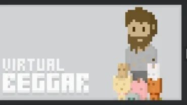 Virtual Beggar opening screen on a mobile device.