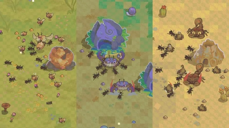 Visual representation of a thriving ant colony achieved through the mod features.