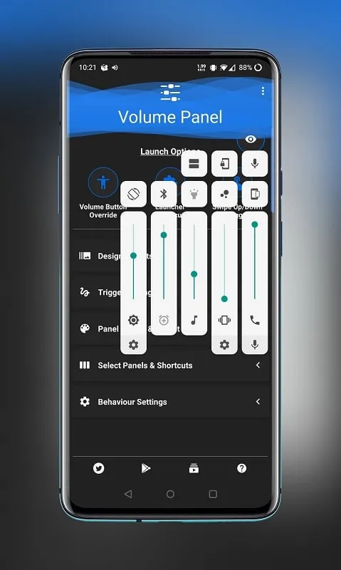 Volume Control Panel Pro mod settings