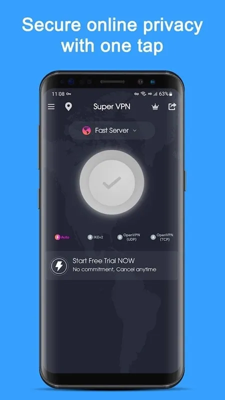 Mod android VPN Proxy Speed hiển thị trạng thái kết nối