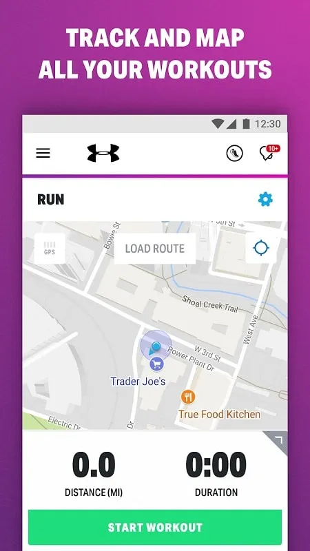 Interface do Walk with Map My Walk Mod mostrando os recursos premium