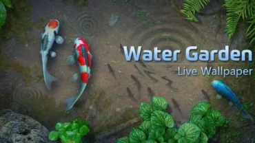 Water Garden Live Wallpaper mod interface showing premium features