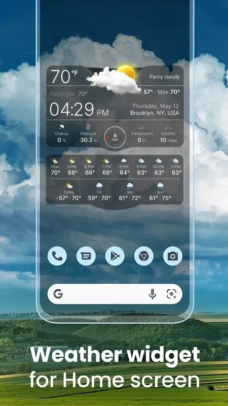 Tampilan aplikasi Weather Live MOD APK