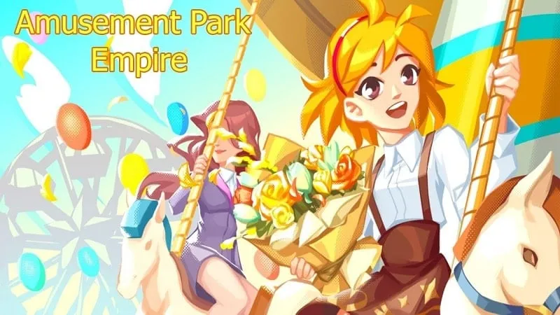 Welcome screen of Amusement Park Empire showcasing various attractions and vibrant colors.