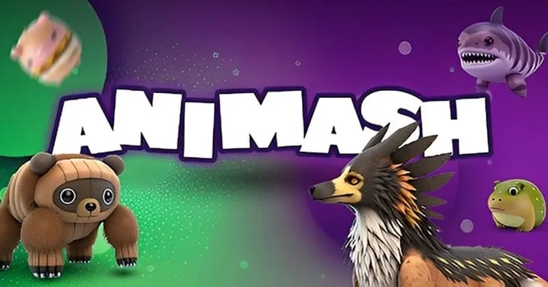 Welcome screen of Animash game on a mobile phone.