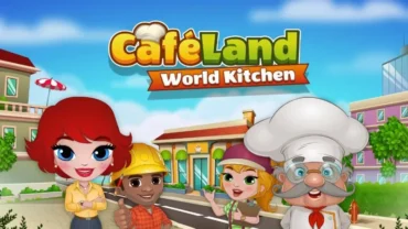 Welcome screen of Cafeland World Kitchen.