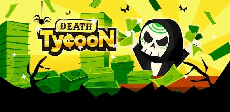 Welcome screen of Idle Death Tycoon showcasing its vibrant graphics and the Day of the Dead theme.