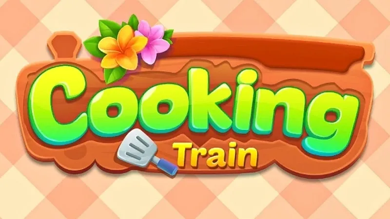 Welcome screen of the Cooking Train game showcasing the vibrant graphics and initial gameplay setup.