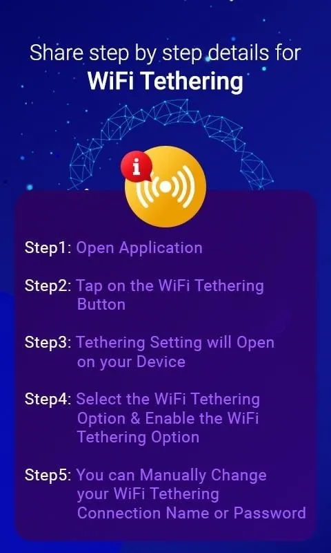 WiFi Tethering Internet Sharing mod interface showing premium features