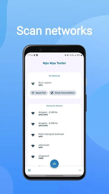 WIFI WPS WPA TESTER mod interface showing premium features