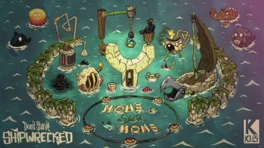 Wilson, the main character of Don't Starve Shipwrecked Mod, stands on a beach.