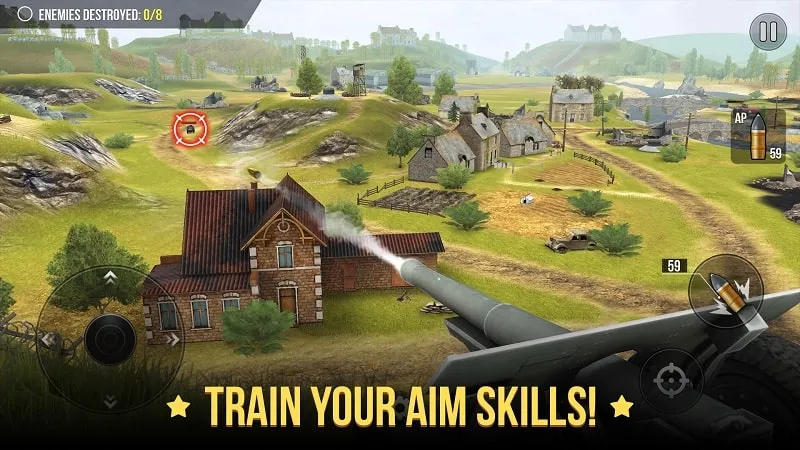 World of Artillery gameplay on an Android phone