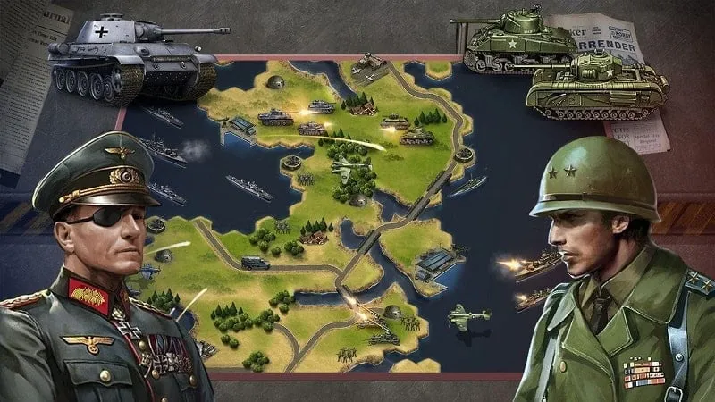 WW2 War Strategy Commander Conquer Frontline mod apk