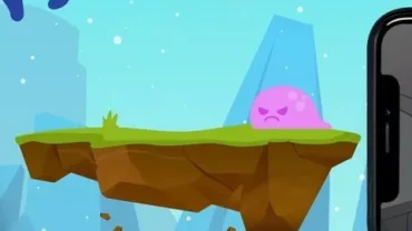 Yupi's main character running through a vibrant game level.